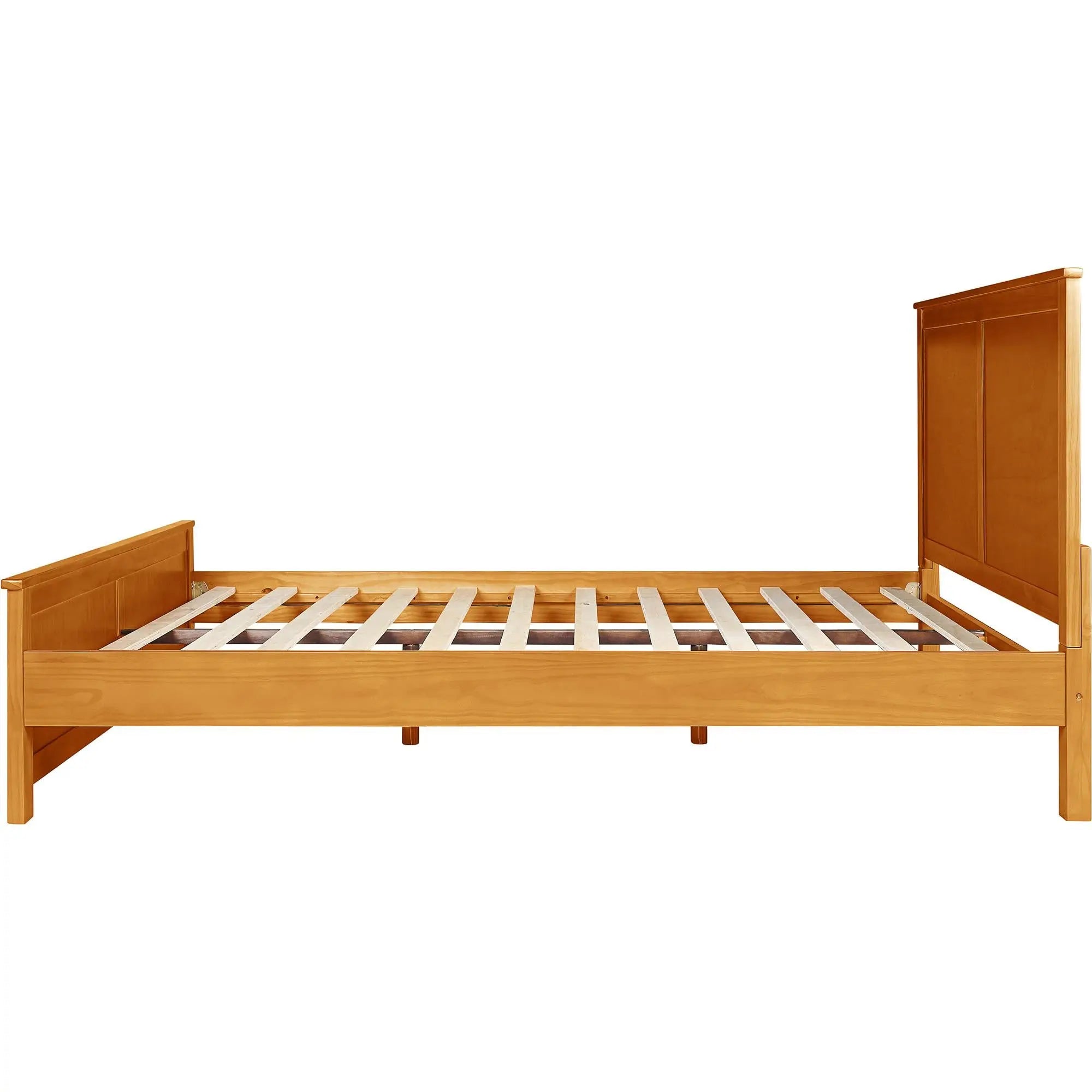 Brown Solid Wood Queen Bed Frame Homeroots Bed & Bath