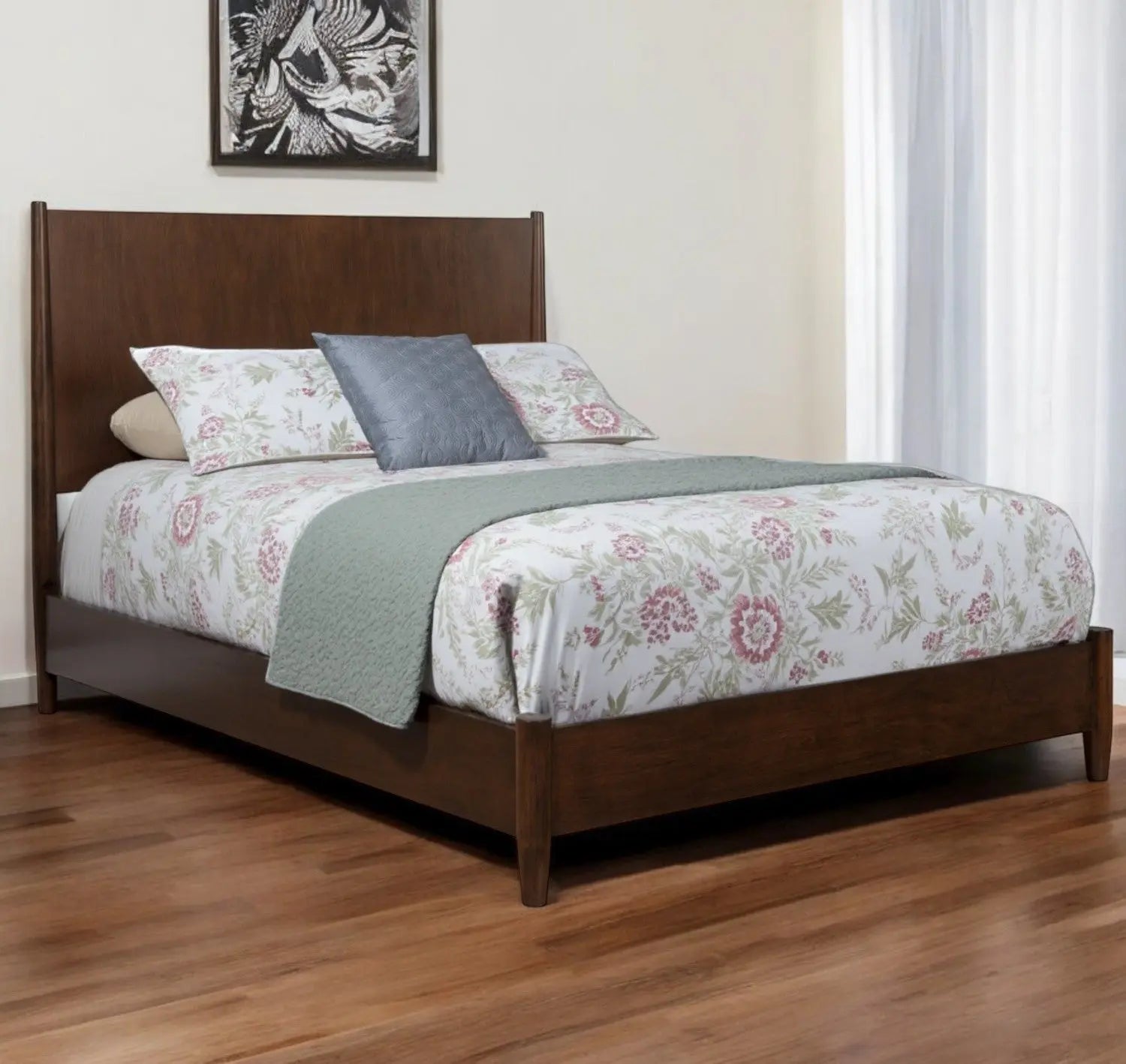 Brown Solid Wood Queen Bed Frame Homeroots Bed & Bath