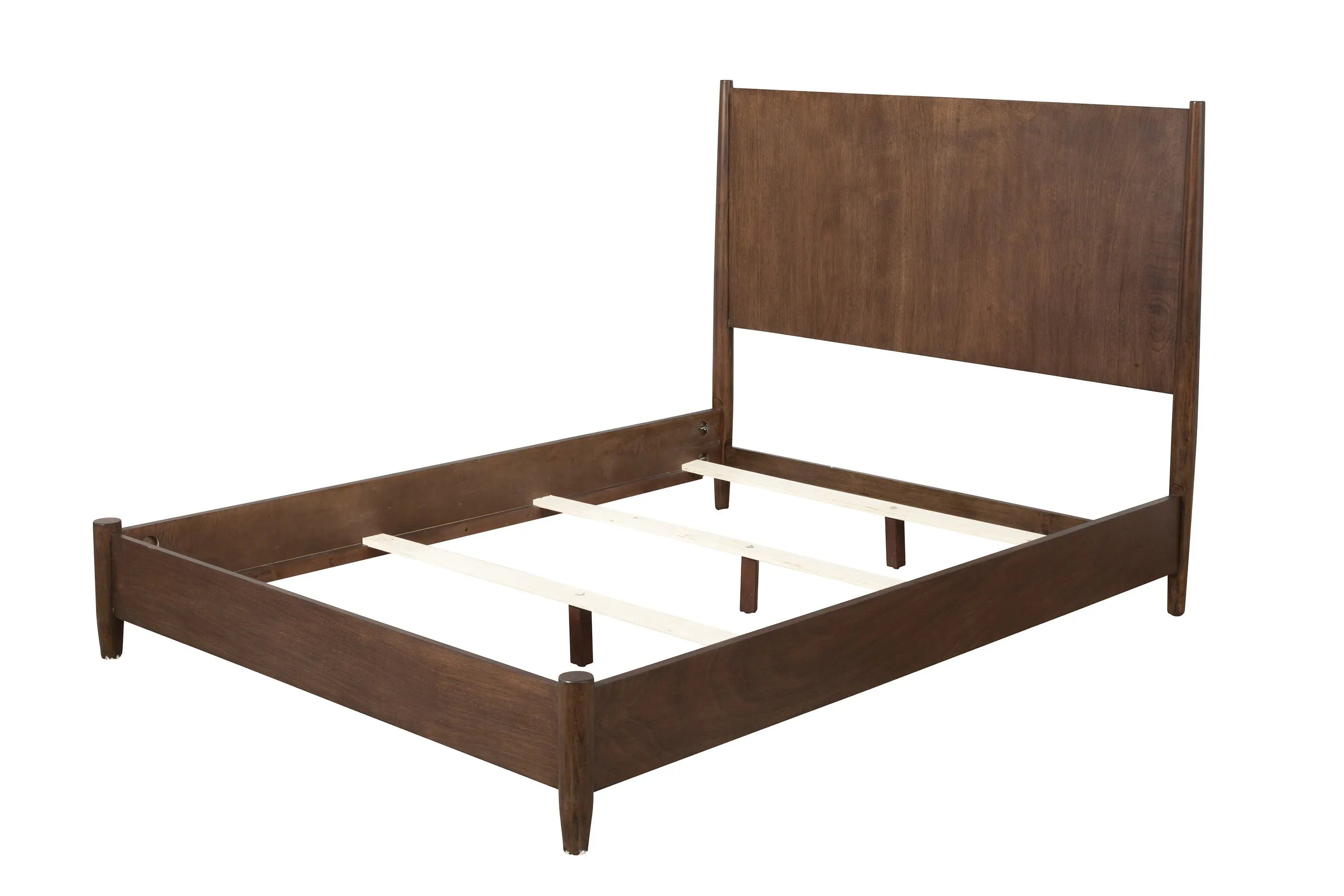 Brown Solid Wood Queen Bed Frame Homeroots Bed & Bath