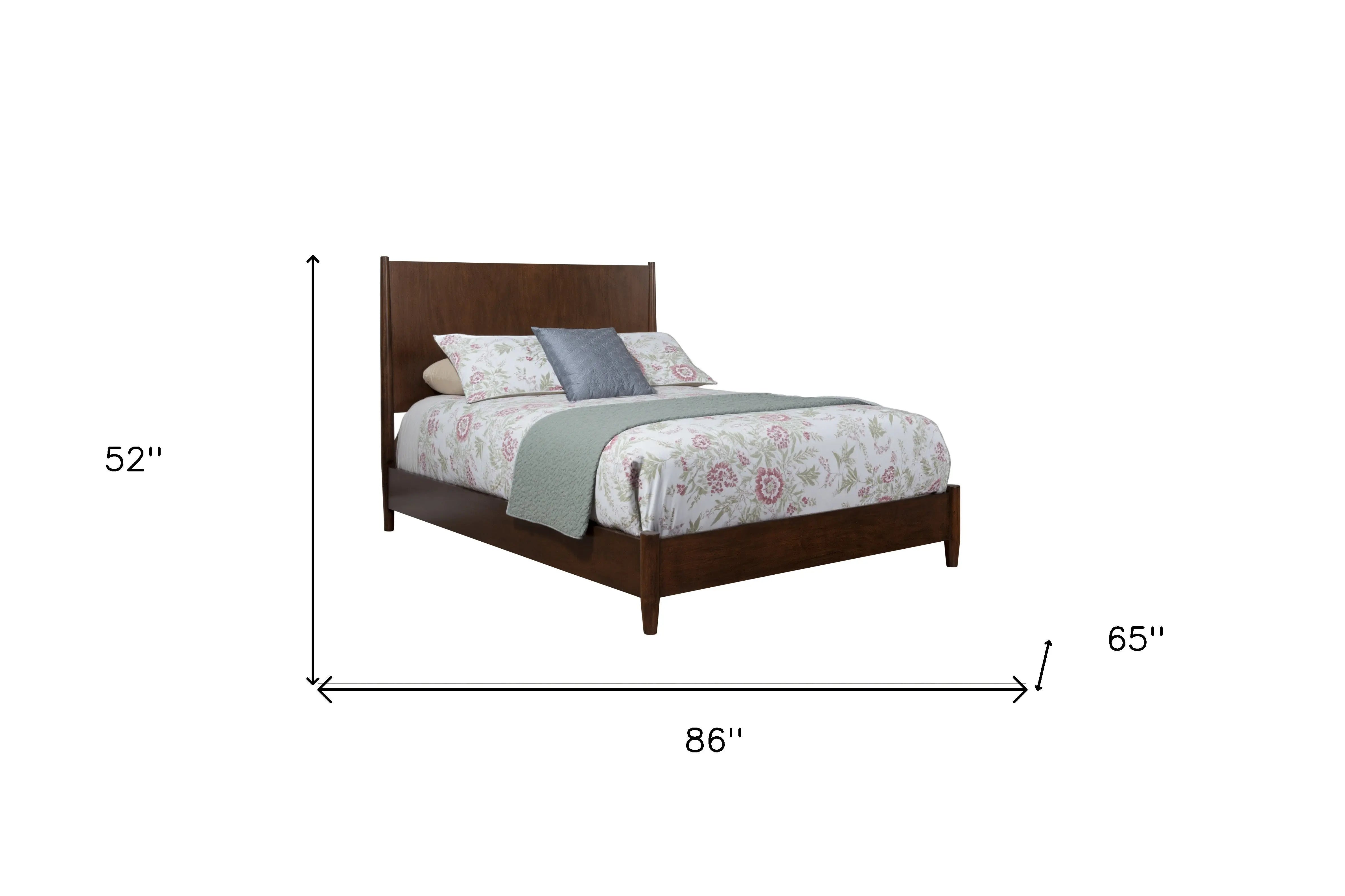 Brown Solid Wood Queen Bed Frame Homeroots Bed & Bath