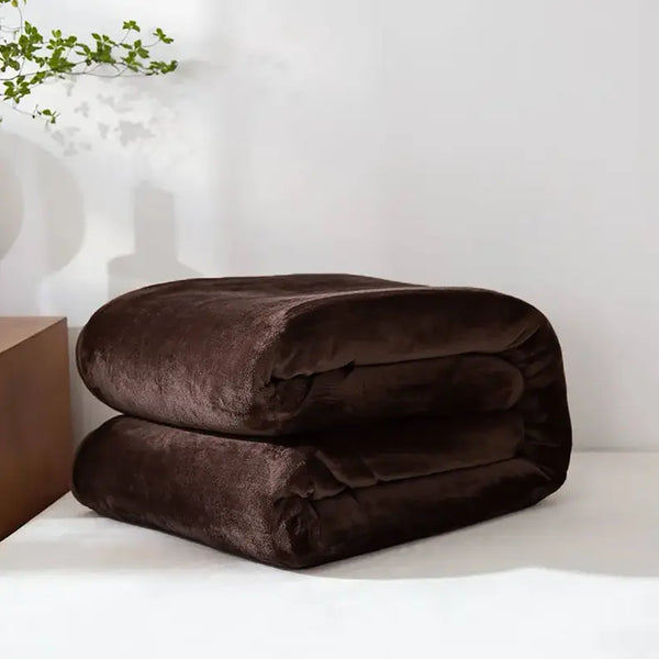 Brown Super Soft Plush Warm Cozy Bed Throw Flannel Blanket Home Mart Goods