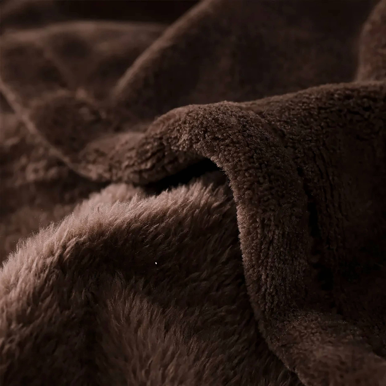 Brown Super Soft Plush Warm Cozy Bed Throw Flannel Blanket Home Mart Goods