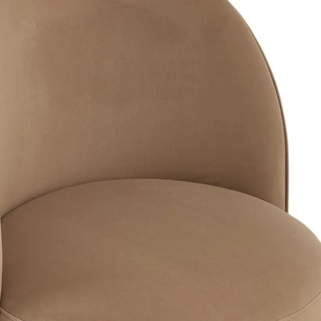 Brown Upholstered And Wood Curved Back Dining Side Chair Homeroots