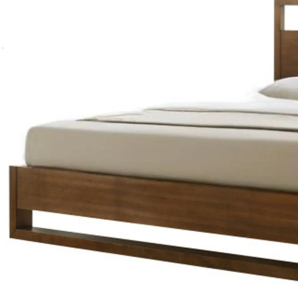Brown Wood King Bed Frame Homeroots Bed & Bath