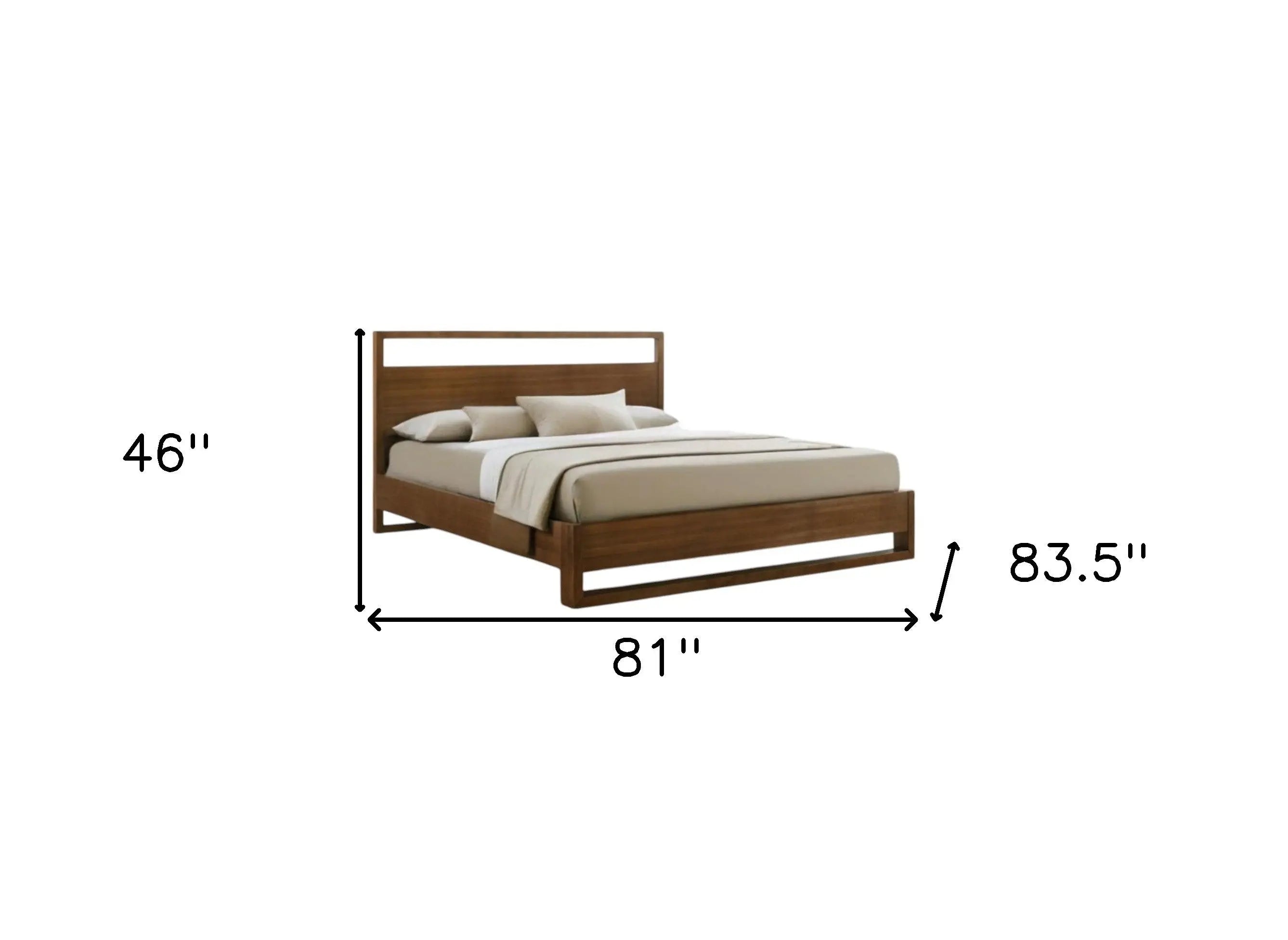 Brown Wood King Bed Frame Homeroots Bed & Bath