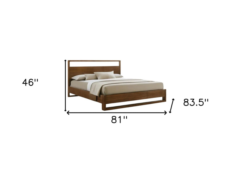 Brown Wood King Bed Frame Homeroots Bed & Bath