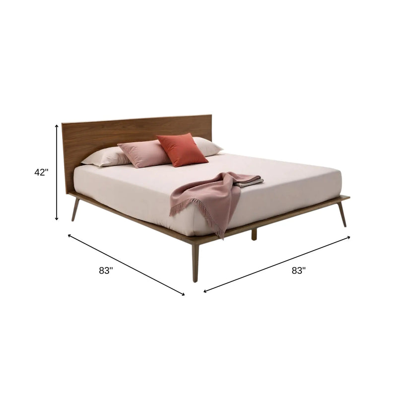 Brown Wood King Bed Frame Homeroots Bed & Bath