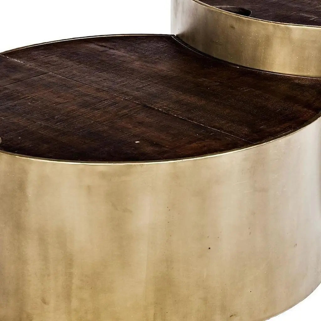 Brown Wood Round Nested Coffee Tables Homeroots Living Room