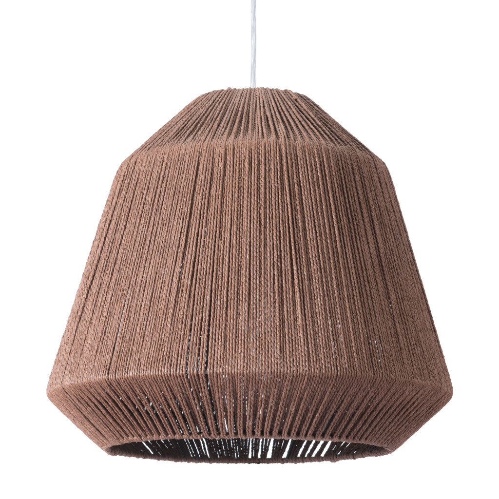 Brown Woven Paper String Hanging Pendent Lamp - GreatEagleInc