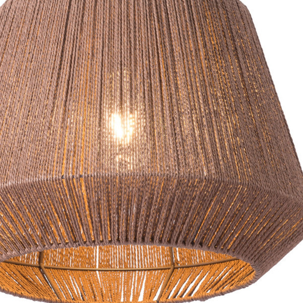 Brown Woven Paper String Hanging Pendent Lamp - GreatEagleInc