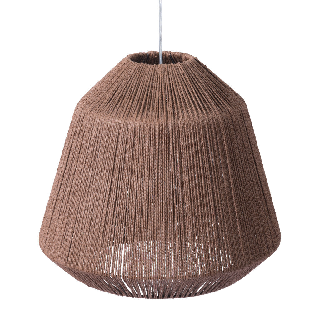 Brown Woven Paper String Hanging Pendent Lamp - GreatEagleInc