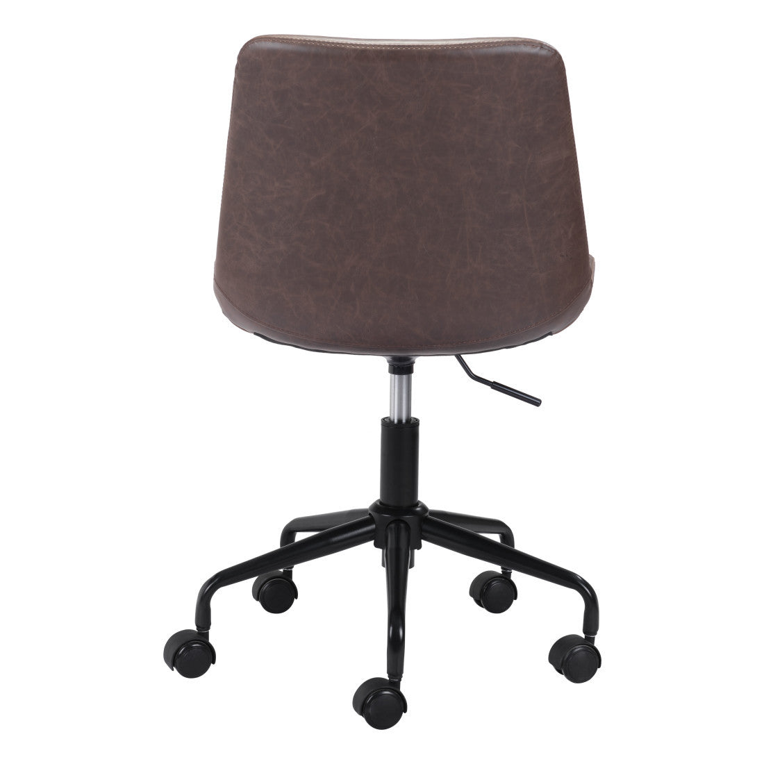 Brown and Black Adjustable Swivel Faux Leather Rolling Office Chair Homeroots Office