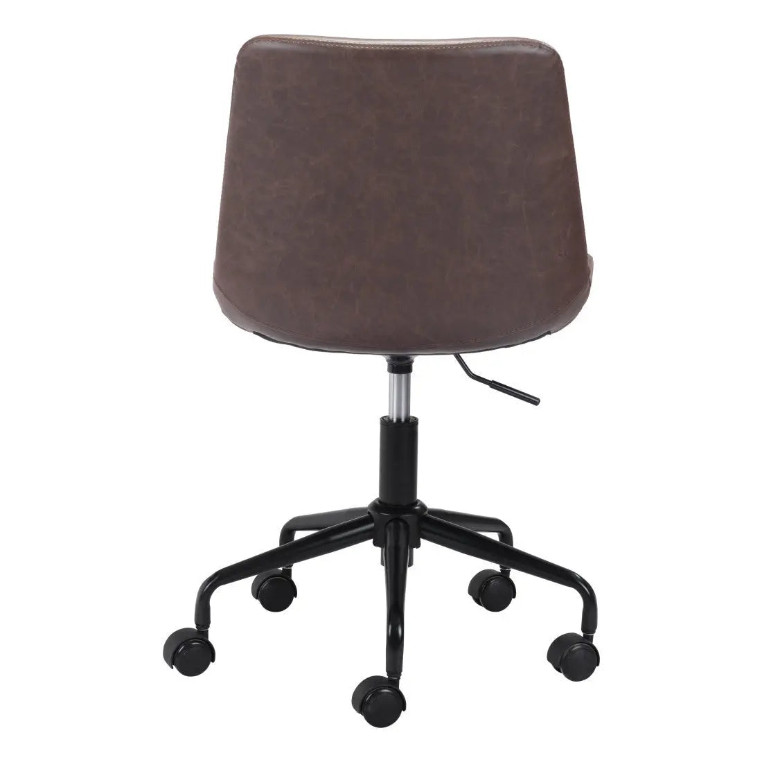 Brown and Black Adjustable Swivel Faux Leather Rolling Office Chair Homeroots Office