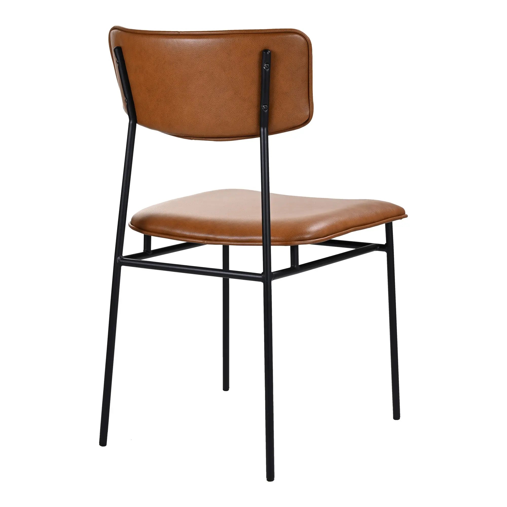 Brown and Black Leather Open Back Dining Side Chair Homeroots Kitchen & Dining