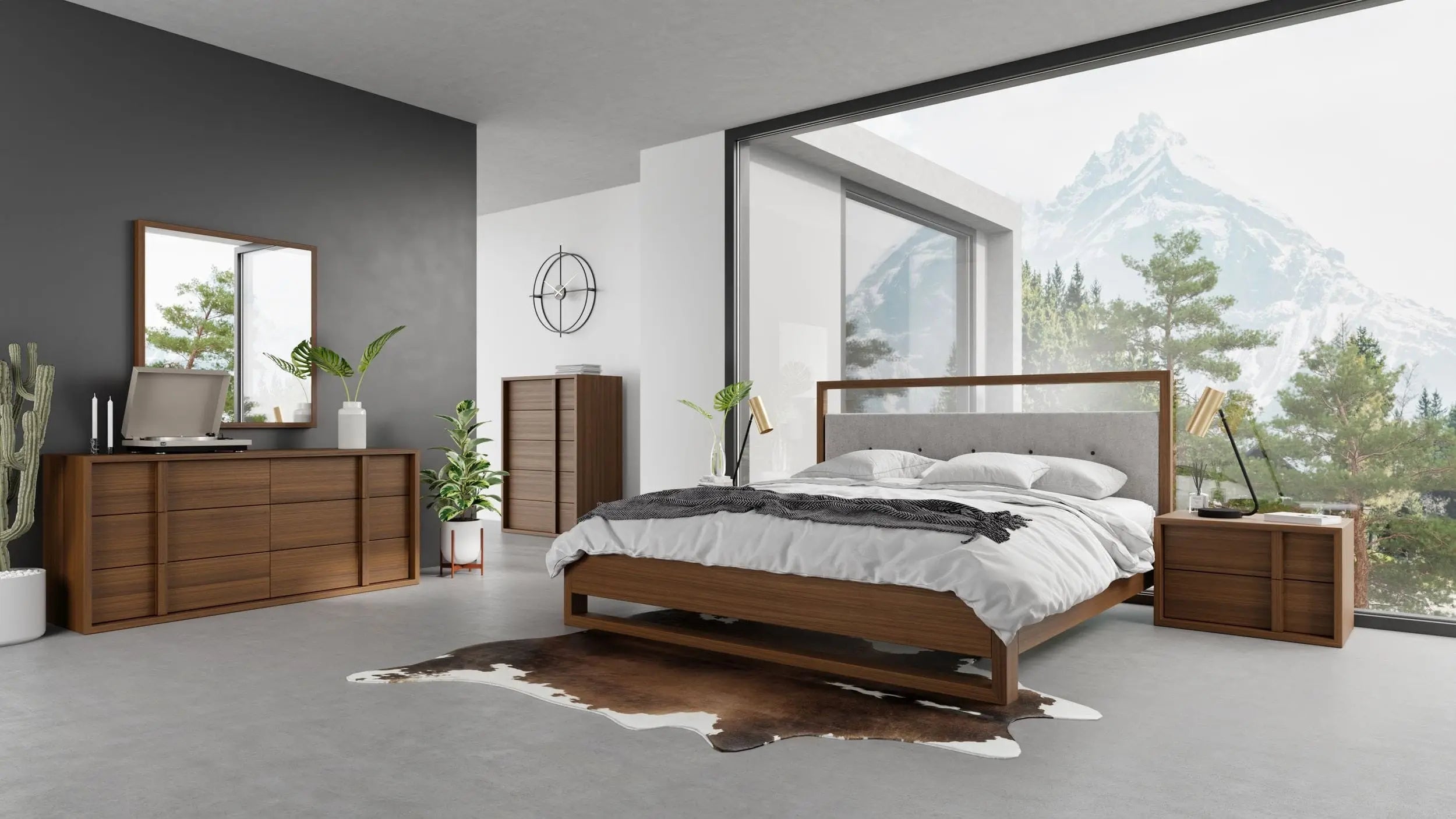 Brown and Gray Wood Tufted Upholstered Queen Bed Frame Homeroots Bed & Bath