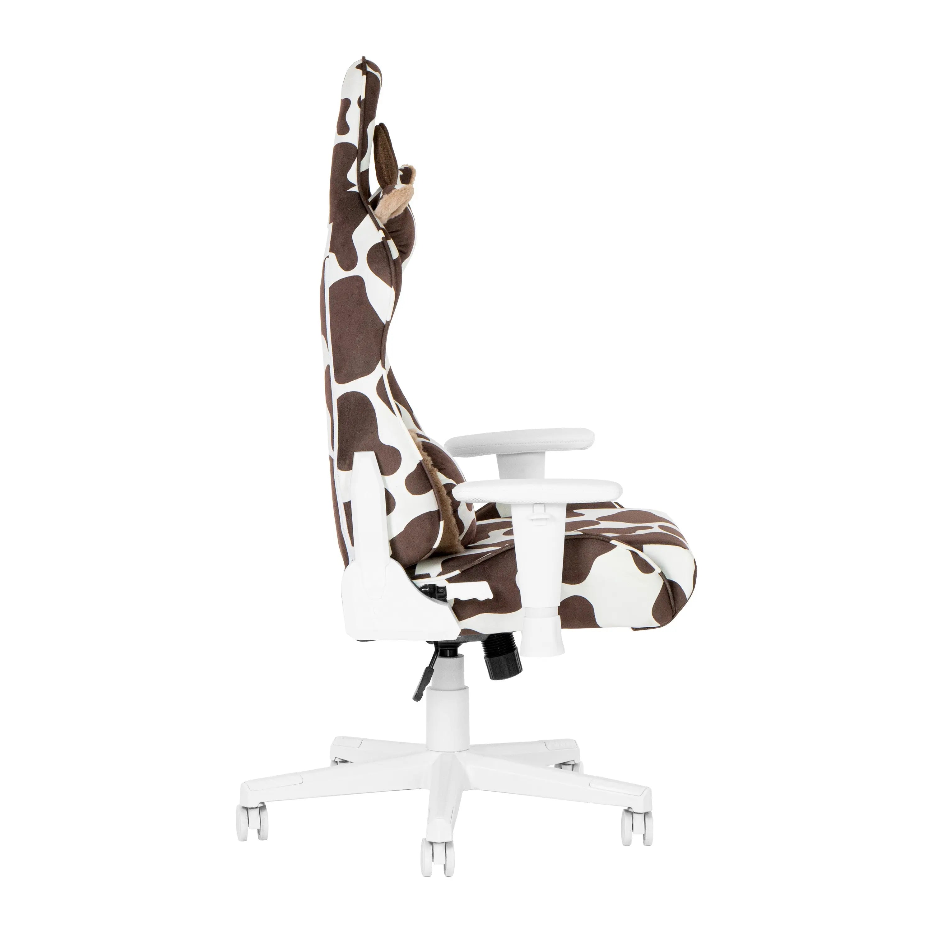 Brown and White Adjustable Height Swivel Rolling Gaming Chair Homeroots Office
