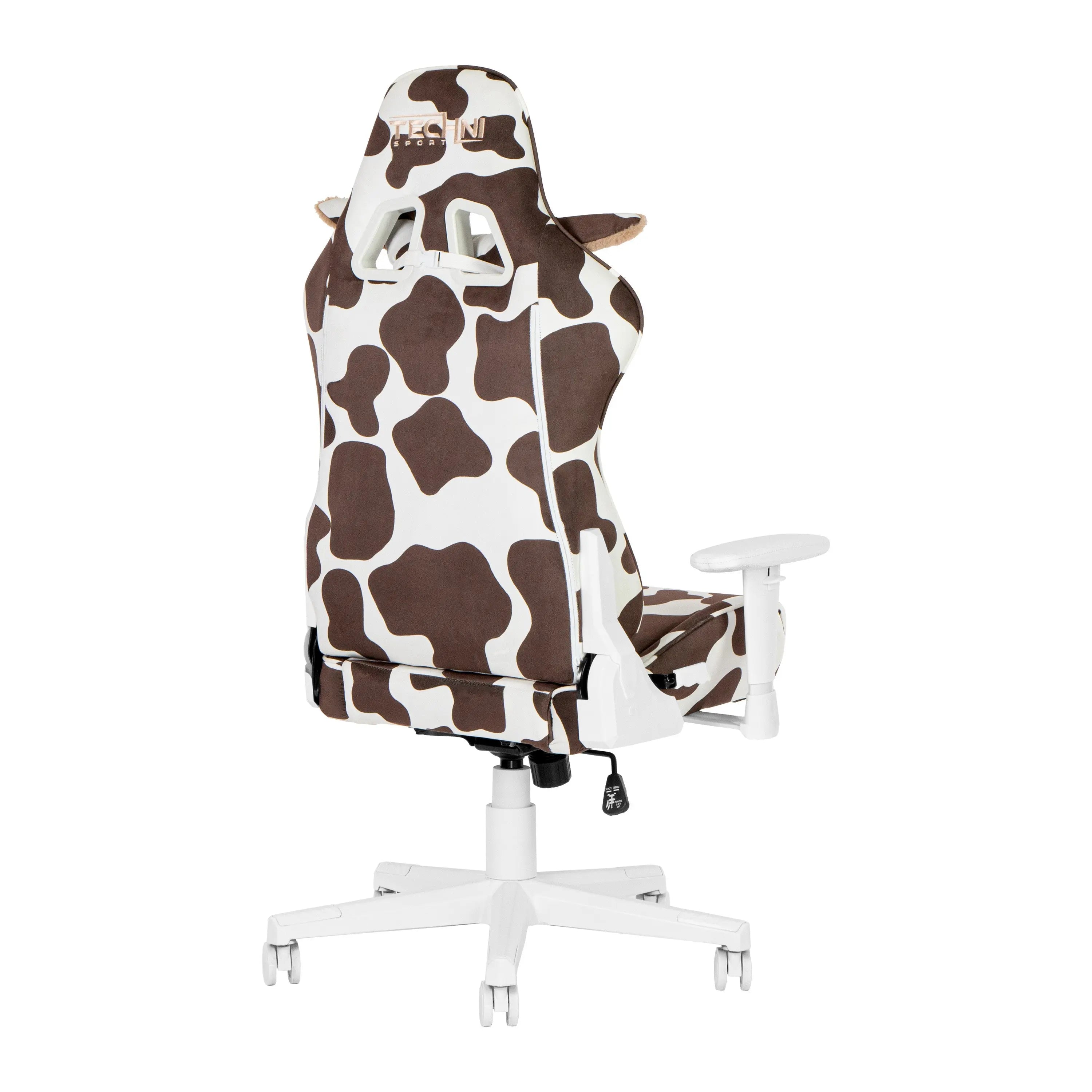 Brown and White Adjustable Height Swivel Rolling Gaming Chair Homeroots Office