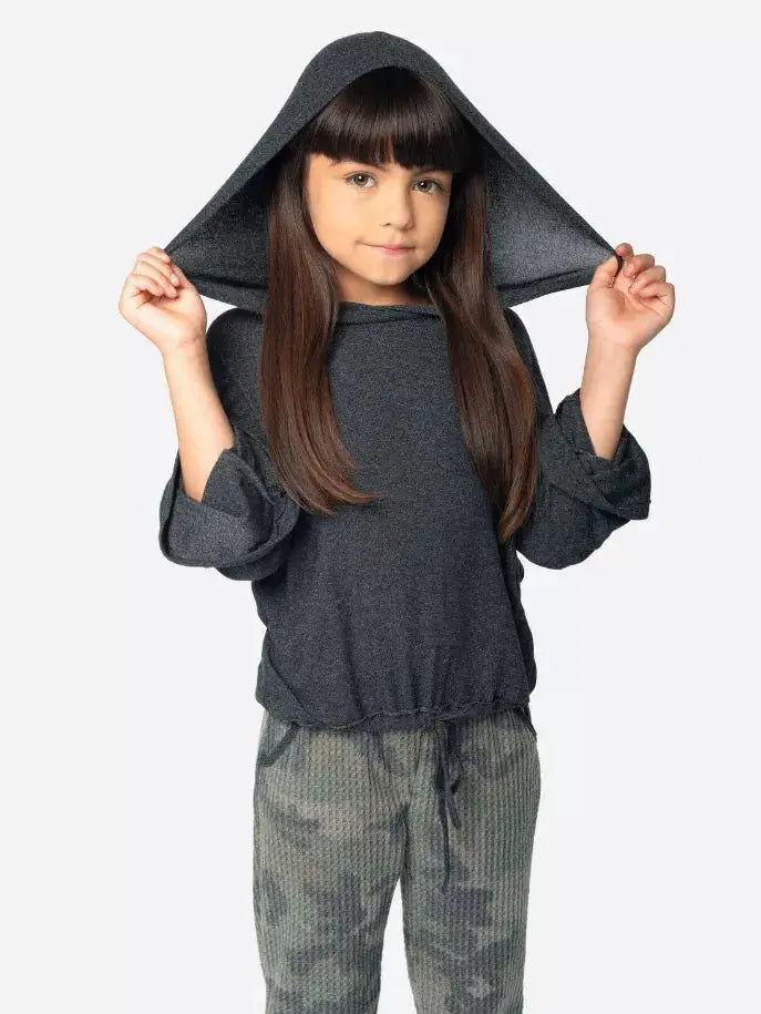Brushed Jersey Hoodie Ft Drawstring Little Mass