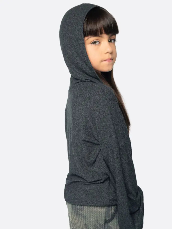 Brushed Jersey Hoodie Ft Drawstring Little Mass