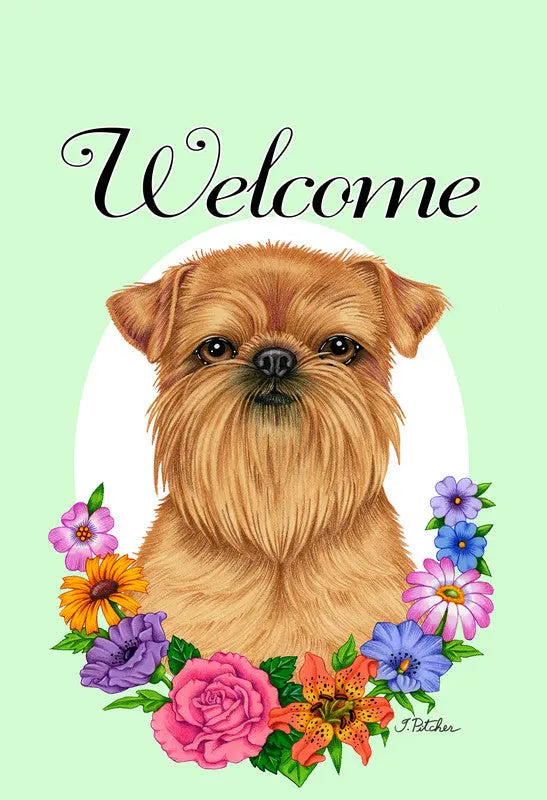 Brussells Griffon - Best of Breed Welcome Flowers Outdoor Flag Best of Breed
