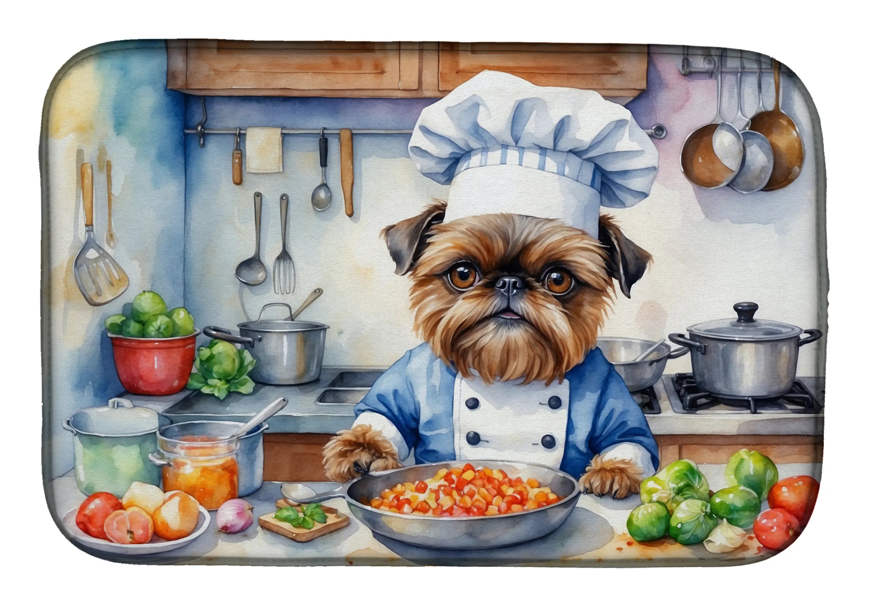 Brussels Griffon The Chef Dish Drying Mat Caroline's Treasures