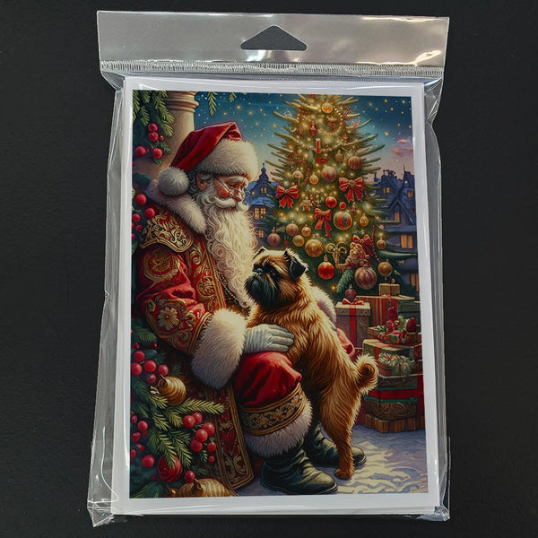 Brussels Griffon and Santa Claus Greeting Cards Pack of 8 Caroline's Treasures