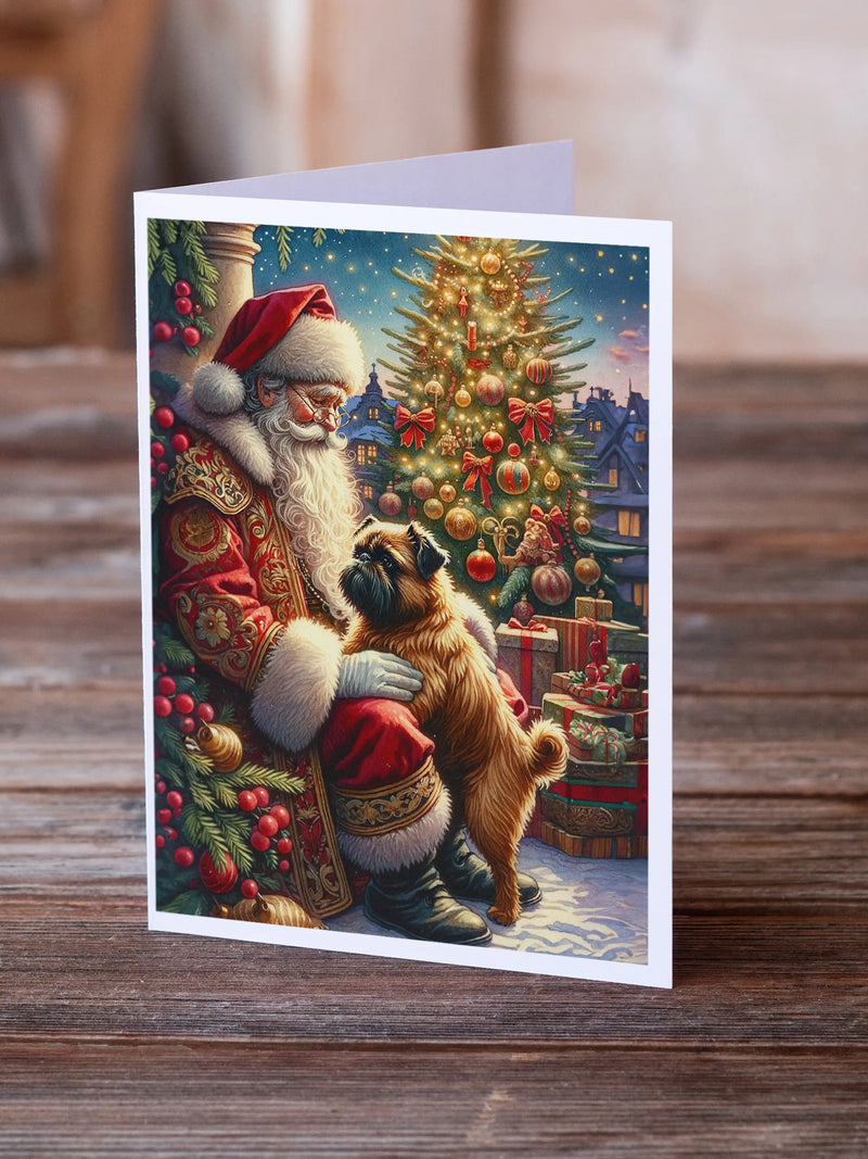 Brussels Griffon and Santa Claus Greeting Cards Pack of 8 Caroline's Treasures