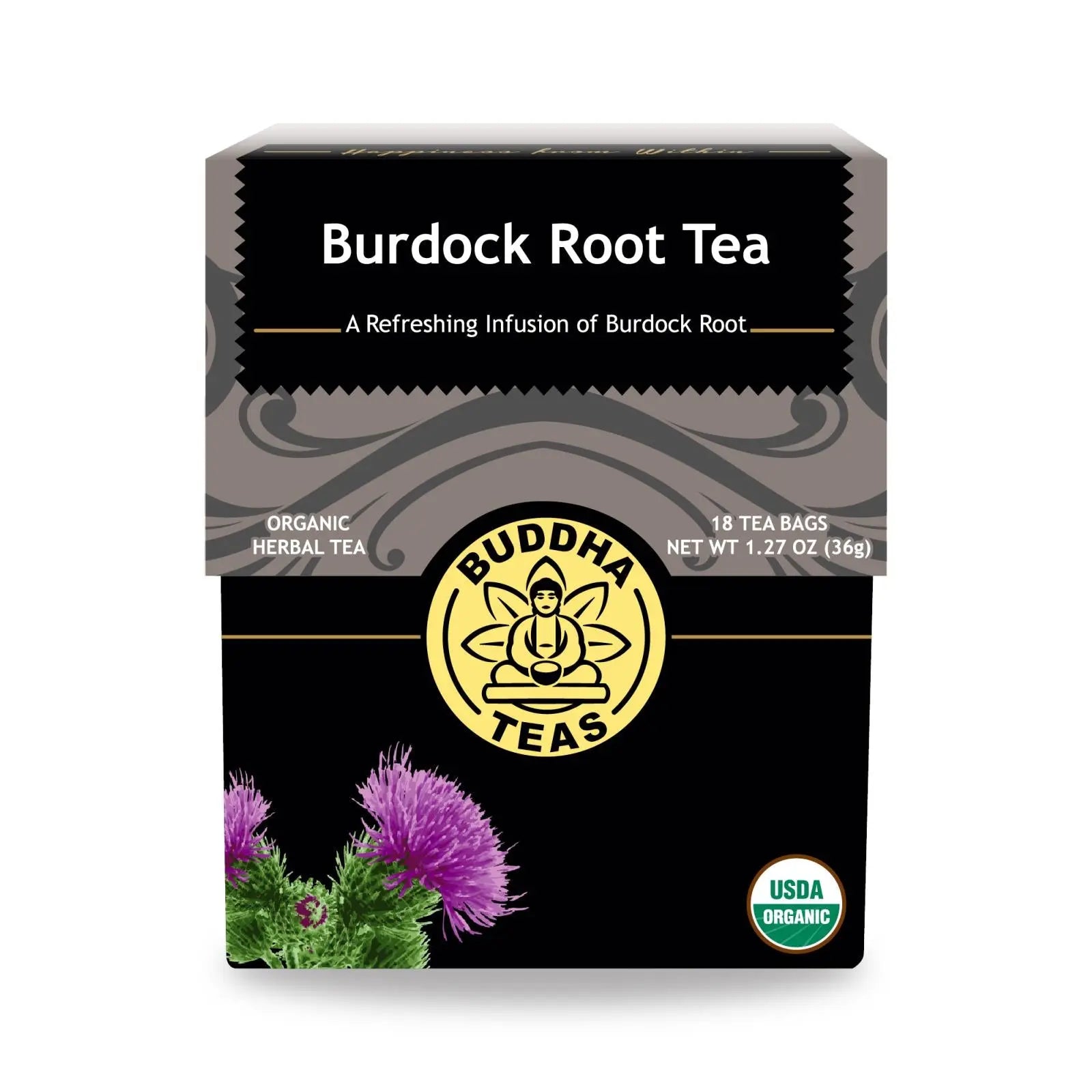 Buddha Teas - Organic Tea - Burdock Root - Case Of 6 - 18 Count Buddha Teas