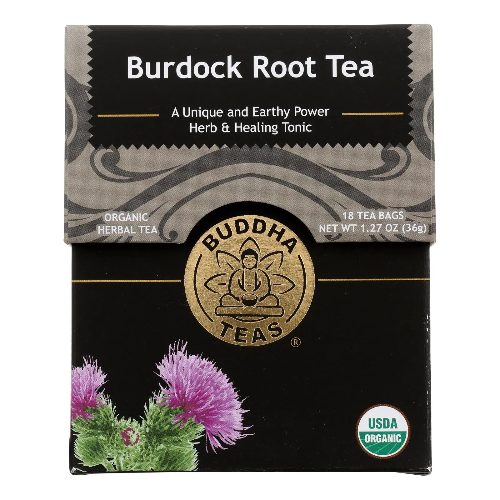 Buddha Teas - Organic Tea - Burdock Root - Case Of 6 - 18 Count Buddha Teas