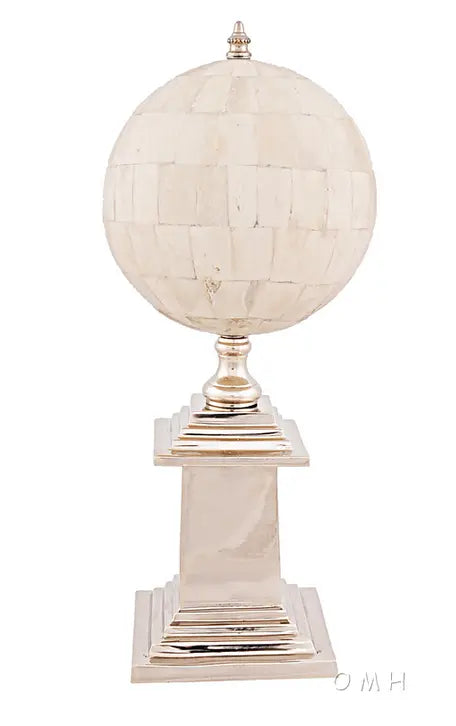 Buffalo Bone Globe with Aluminum Base OMH USA