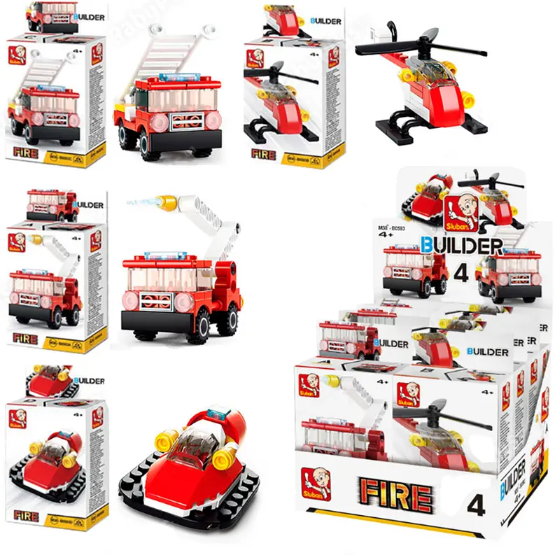 Builder Fire Building Brick Display Set, x2 of each kit A-D Texas Toy Distribution