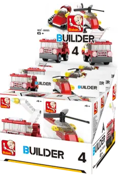 Builder Fire Building Brick Display Set, x2 of each kit A-D Texas Toy Distribution