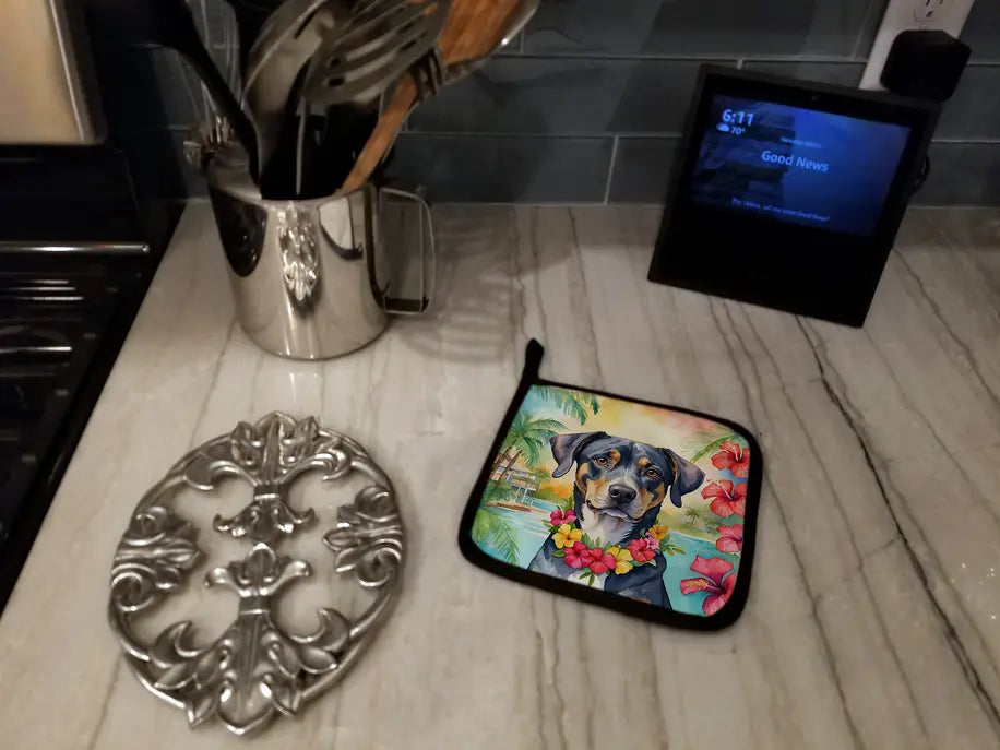 Bull Terrier Luau Pair of Pot Holders Caroline's Treasures