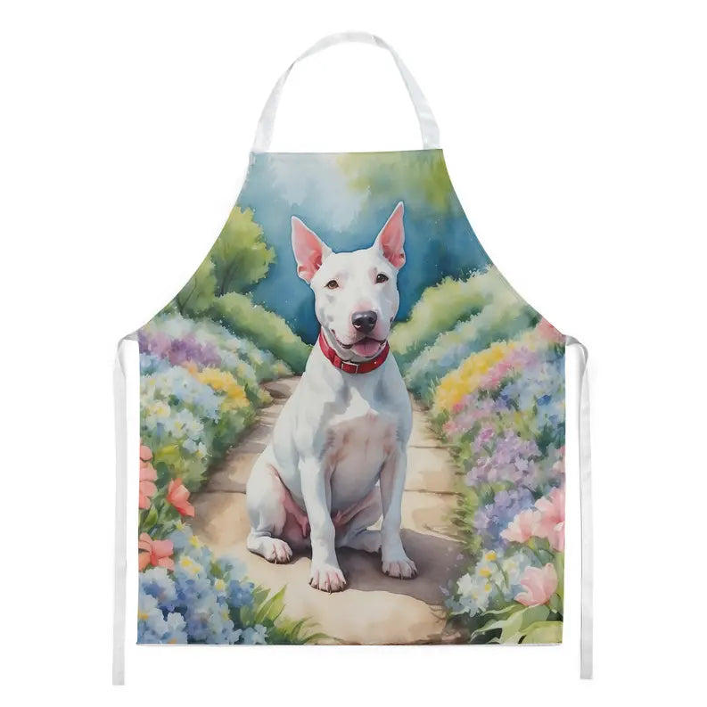 Bull Terrier Spring Path Apron Caroline's Treasures