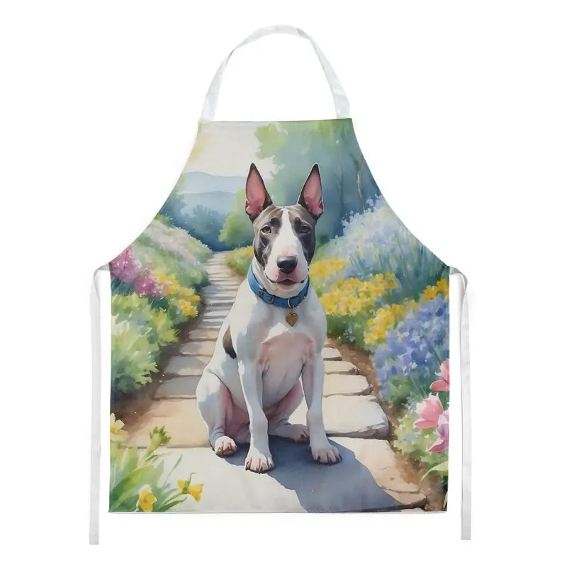 Bull Terrier Spring Path Apron Caroline's Treasures