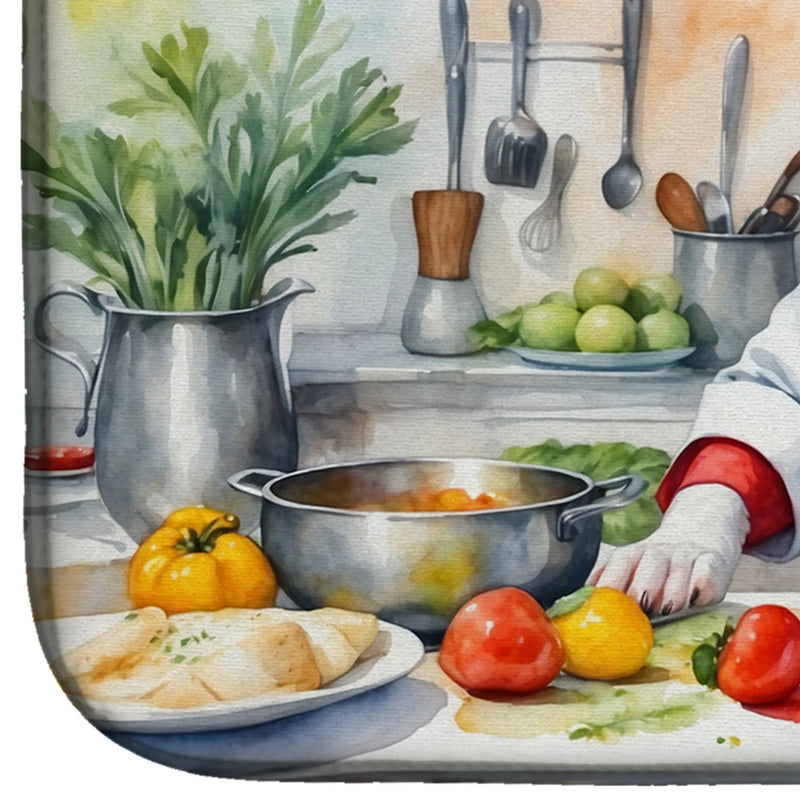 Bull Terrier The Chef Dish Drying Mat Caroline's Treasures