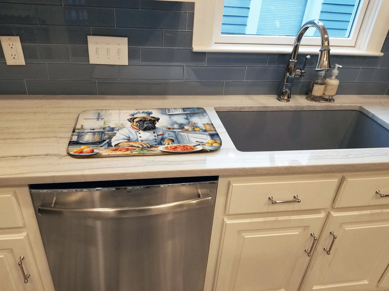 Bullmastiff The Chef Dish Drying Mat Caroline's Treasures