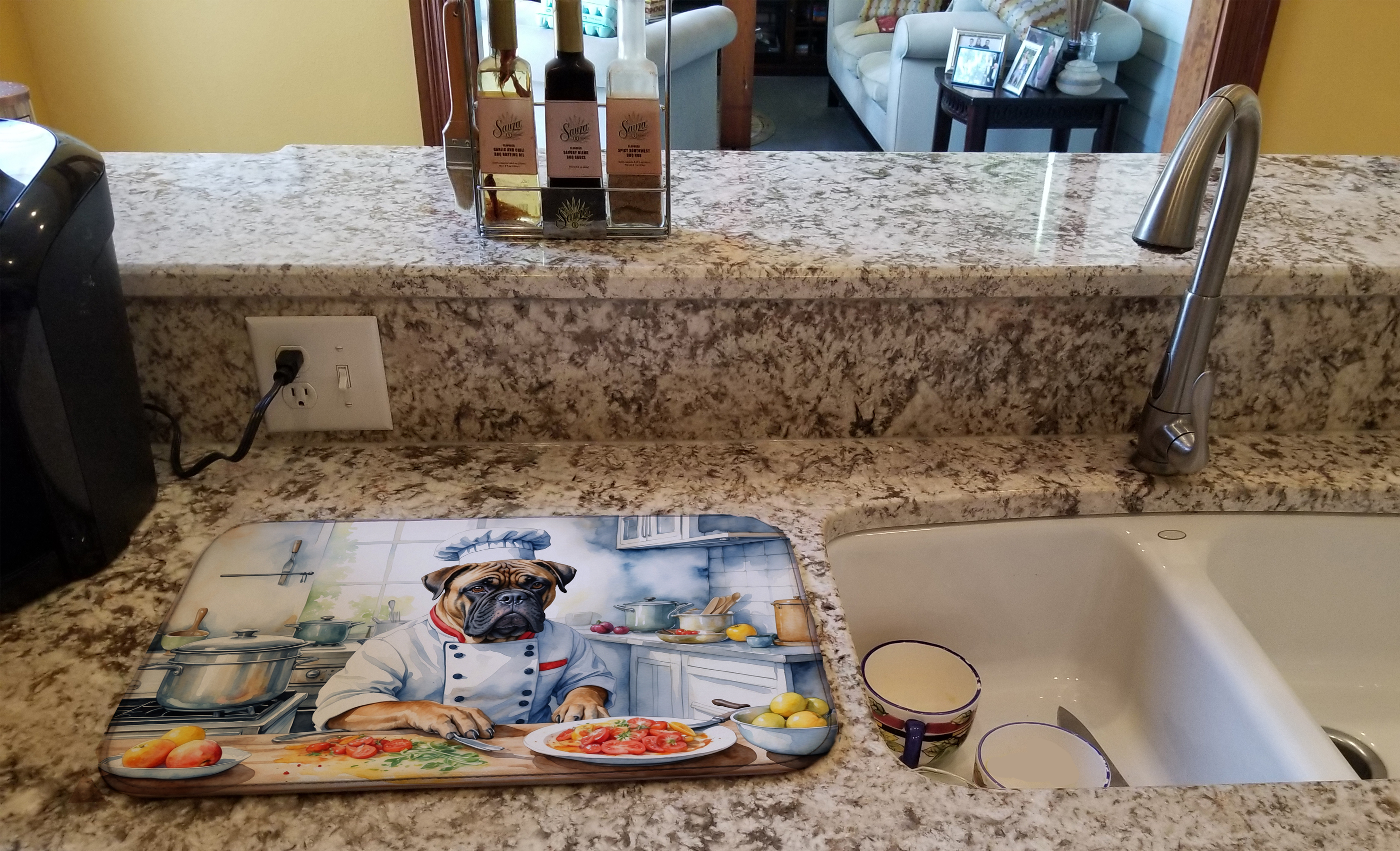 Bullmastiff The Chef Dish Drying Mat Caroline's Treasures