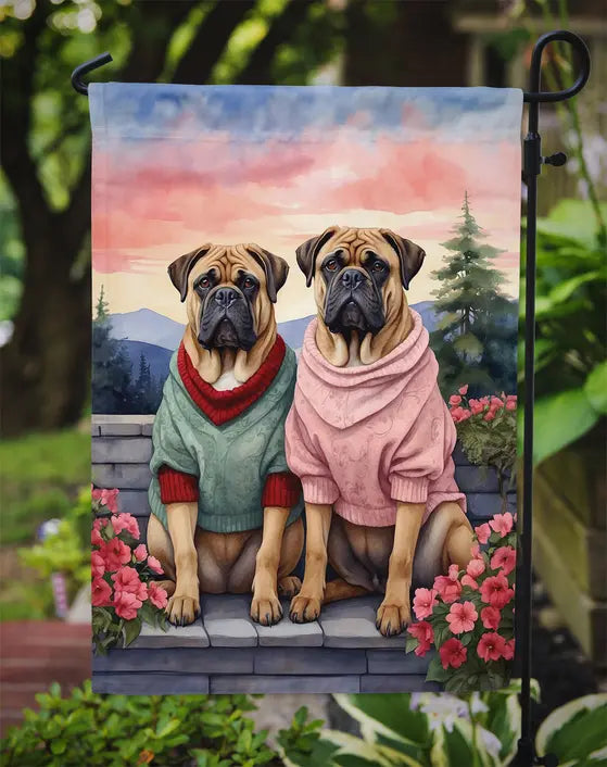 Bullmastiff Two Hearts Garden Flag Caroline's Treasures