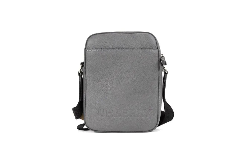 Burberry Thornton Small Grey Embossed Leather Crossbody Handbag JV Deals
