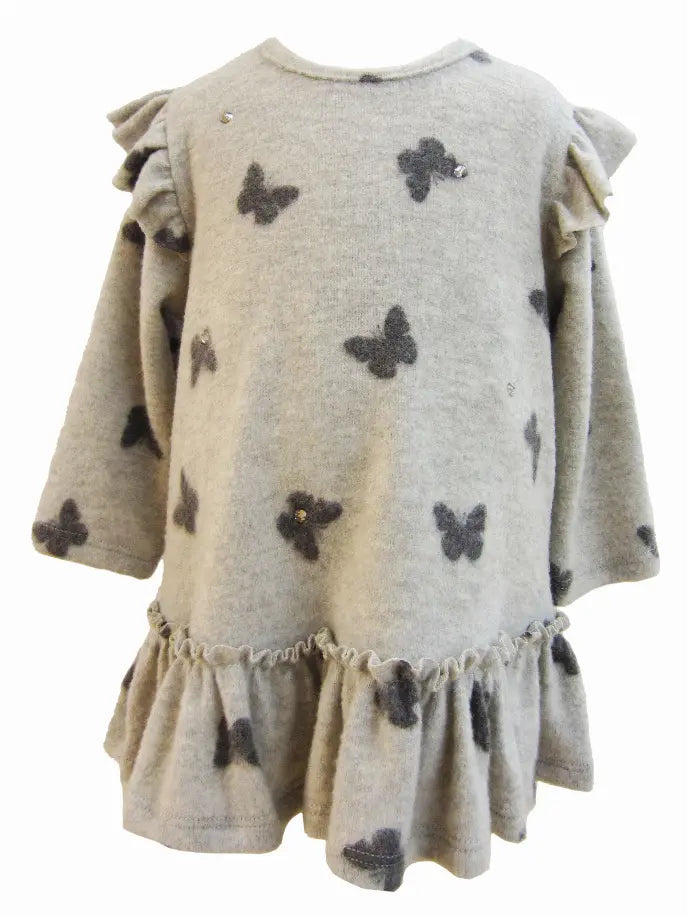 Butterfly Beauty Dress ft Rhinestones and Ruffle Little Mass