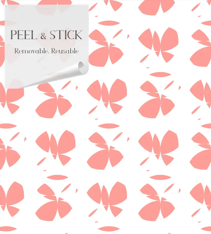 Butterfly Coral' Botanical Geometric Peel & Stick Wallpaper SBC-LTD