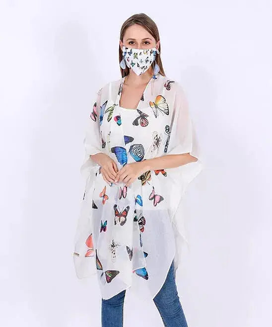 Butterfly Kimono with Mask Set (2 Pieces) JC Sunny Fashion
