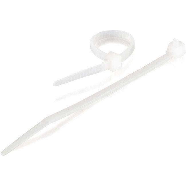 C2G 6in Cable Ties - White - 100pk C2G