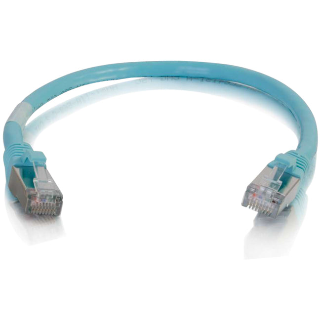 C2G 6in Cat6a Snagless Shielded (STP) Network Patch Cable - Aqua C2G