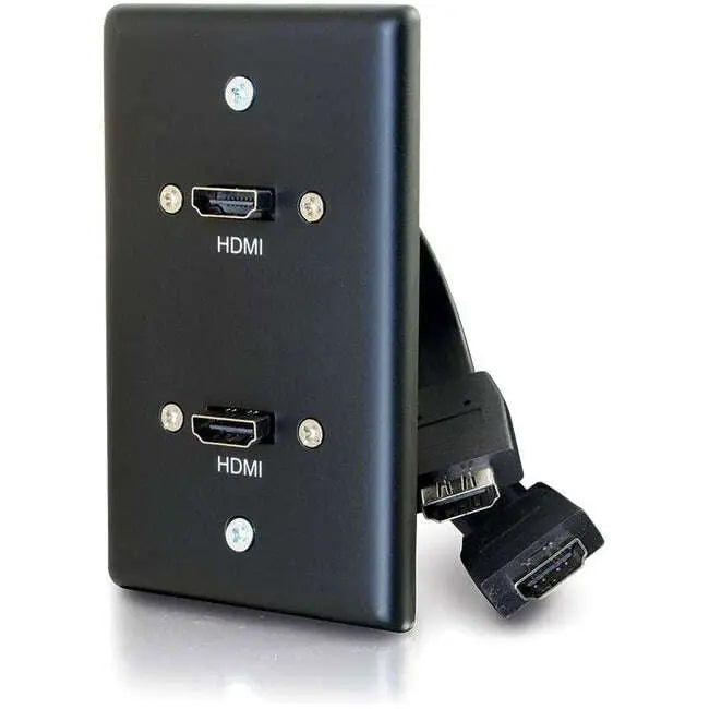 C2G-Single-Gang-Wall-Plate-with-Dual-HDMI-Pigtails-Black-C2G-335388368
