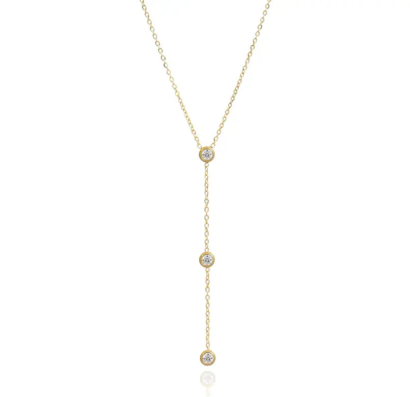 CATALINA CZ DIMAOND LARIAT CHAIN NECKLACE Mai Desiree
