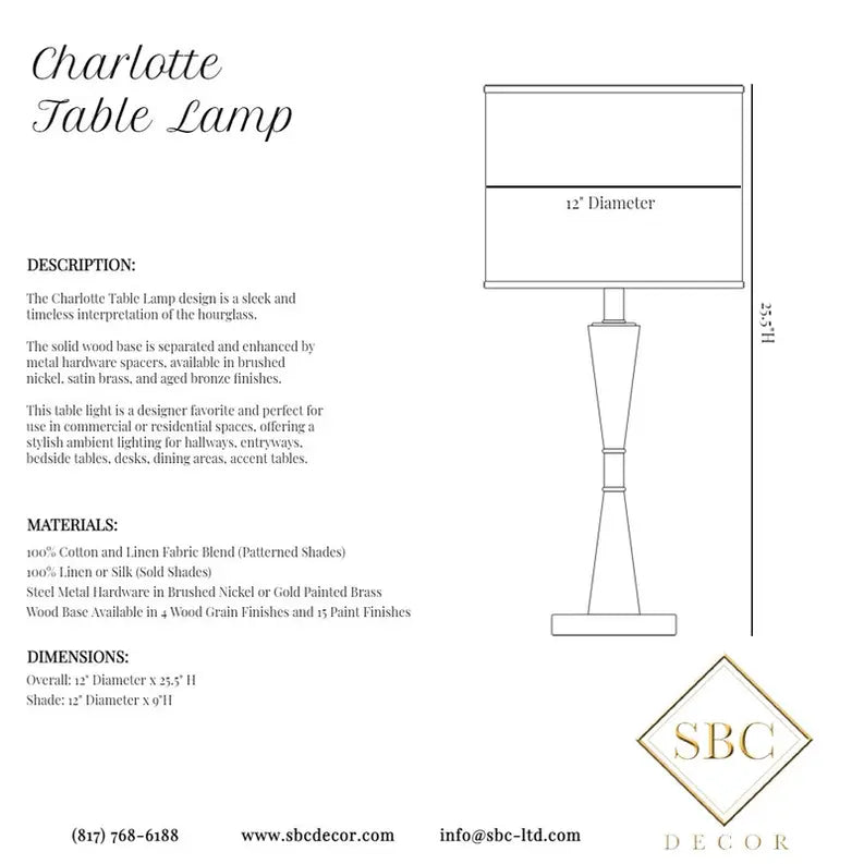CHARLOTTE TABLE LAMP SBC-LTD