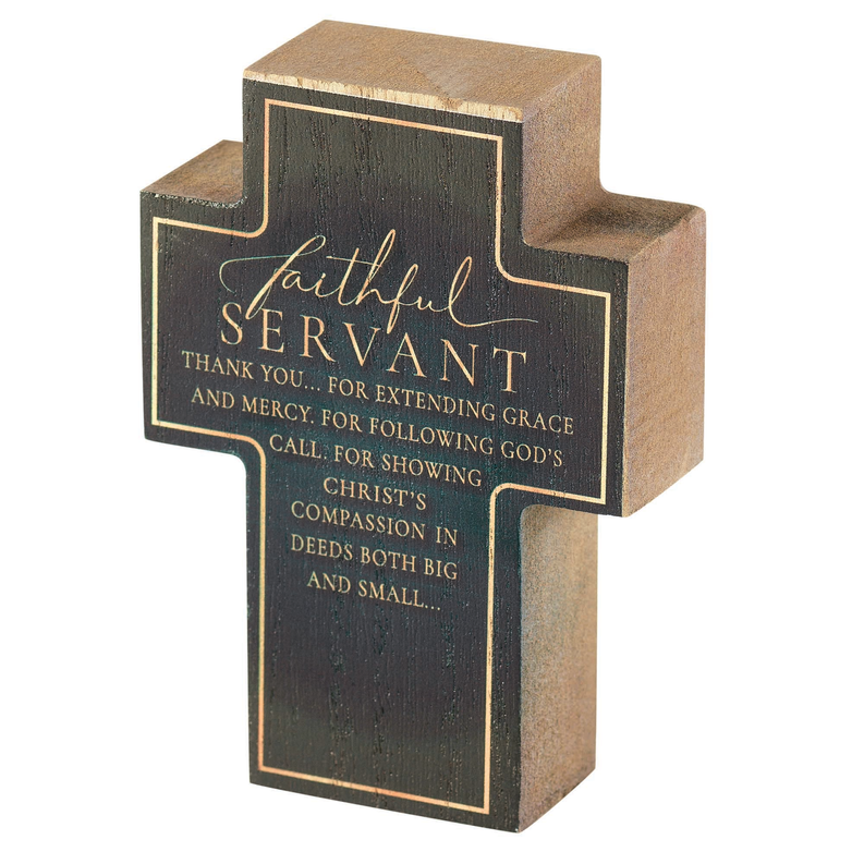 CROSS TABLETOP FAITHFUL SERVANT POEM MDF Dicksons Inc