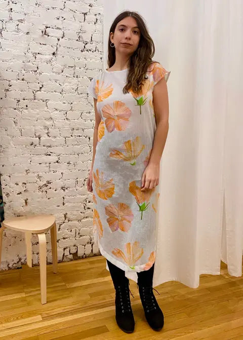 Caftan in Cotton Crepe India & Purry